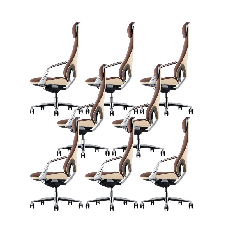 Modern Style Office Chair Adjustable Seat Height Fixed Arms Chair with Wheels