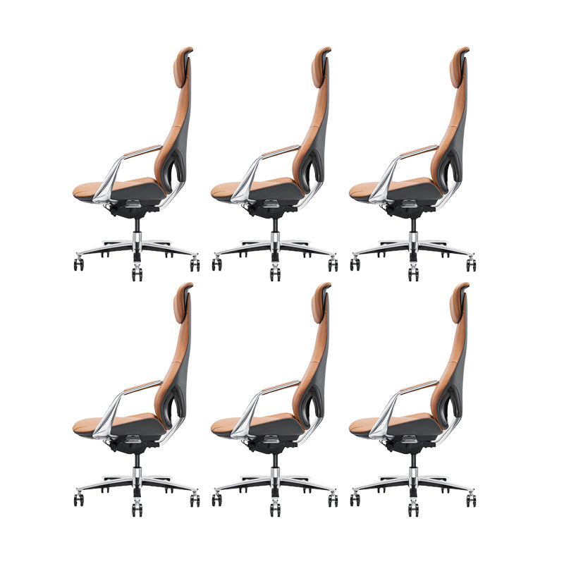 Modern Style Office Chair Adjustable Seat Height Fixed Arms Chair with Wheels