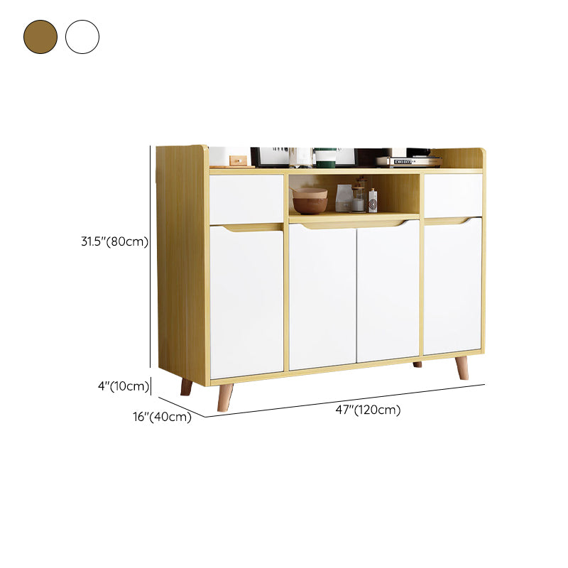 Modern Style Kitchen Sideboard Engineered Wood Sideboard with Open Storage