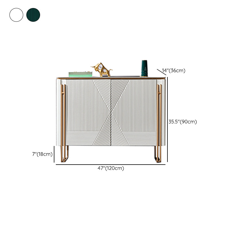 Modern Stone Top Sideboard Engineered Wood Side Board for Living Room