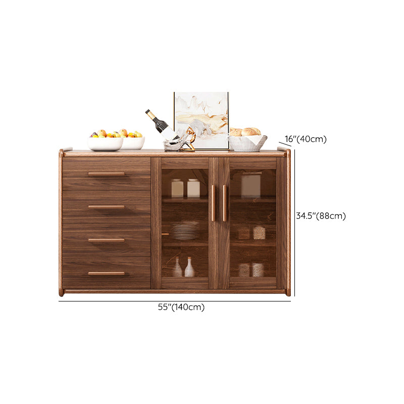 Modern Style Kitchen Sideboard Engineered Wood Sideboard with 4 Drawers