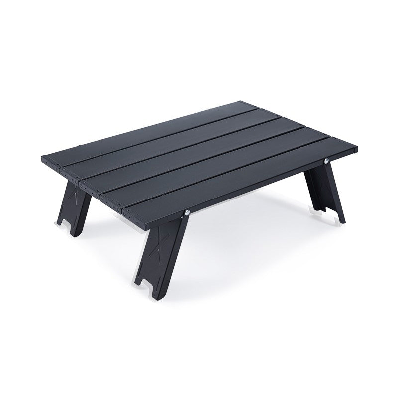 Contemporary Patio Table Metal Foldable Black Coffee Table for Outdoor