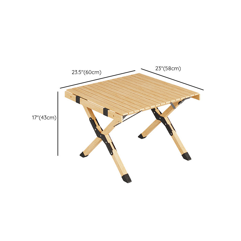 Contemporary Patio Table Rectangle Solid Wood Foldable Camping Table