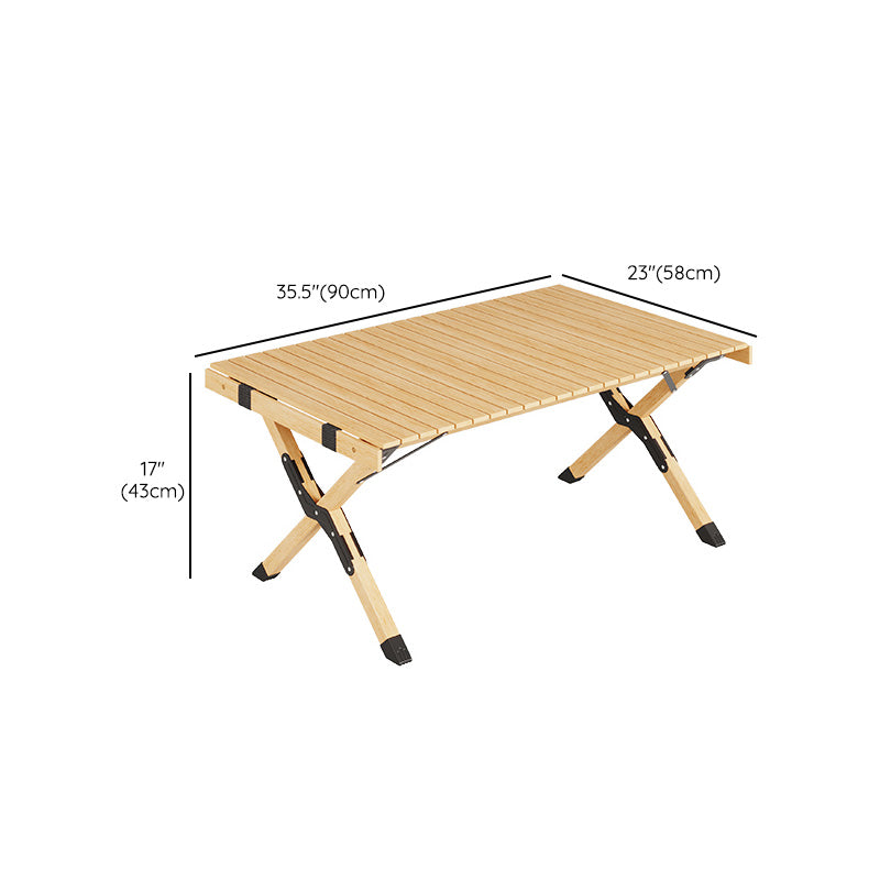 Contemporary Patio Table Rectangle Solid Wood Foldable Camping Table