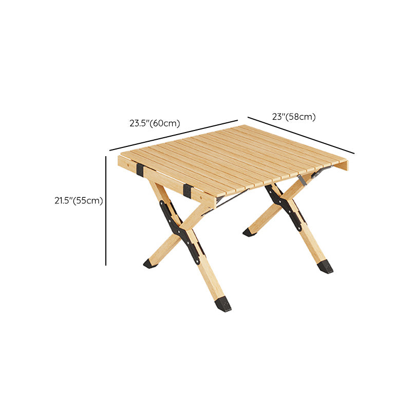 Contemporary Patio Table Rectangle Solid Wood Foldable Camping Table