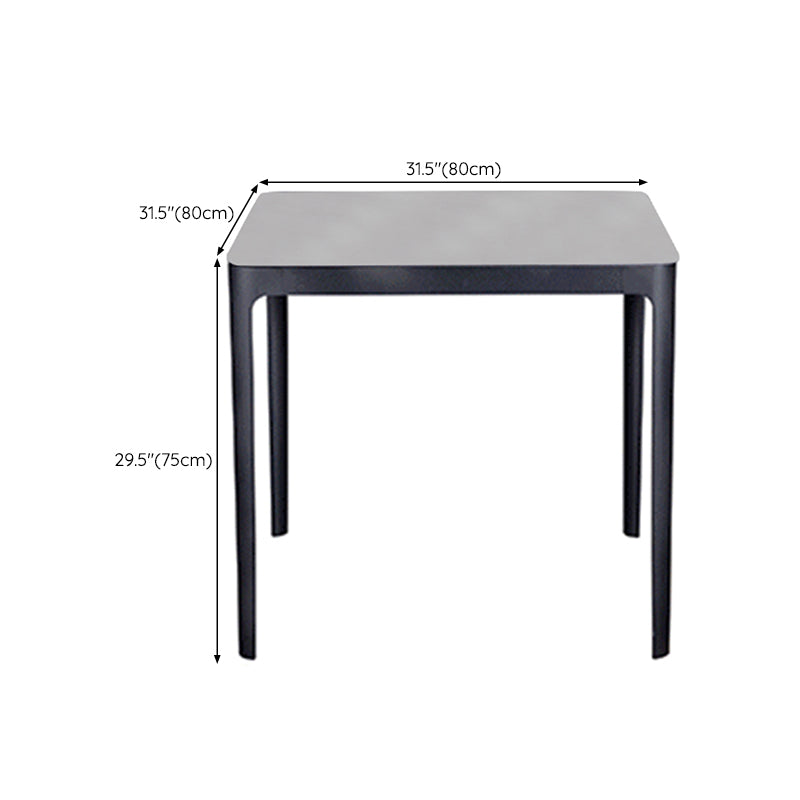 Industrial Scratch Resistant Dining Set Gray Metal Dining Table