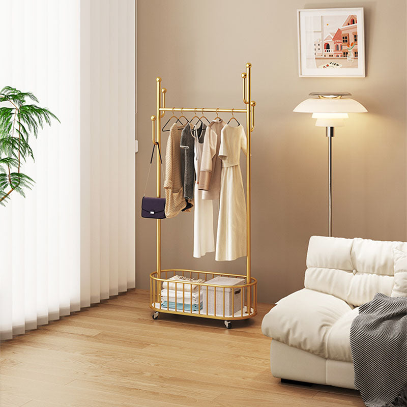 Luxury Metallic Coat Hanger Hooks Design Free Standing Coat Rack for Living Room