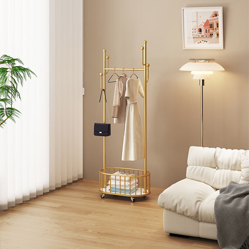 Luxury Metallic Coat Hanger Hooks Design Free Standing Coat Rack for Living Room