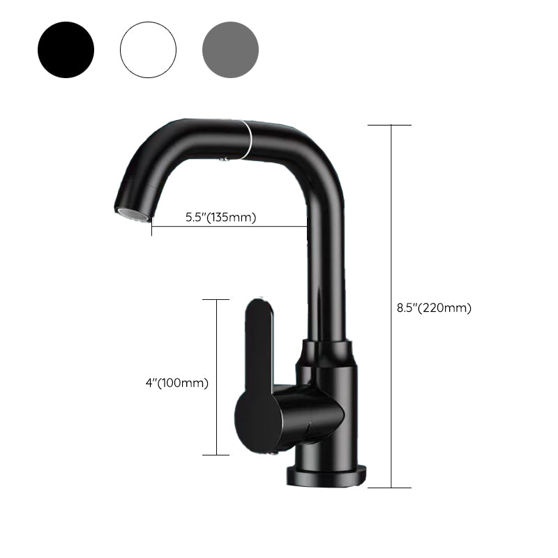 Modern Vessel Sink Bathroom Faucet Brass Lever Swivel Spout Vessel Faucet