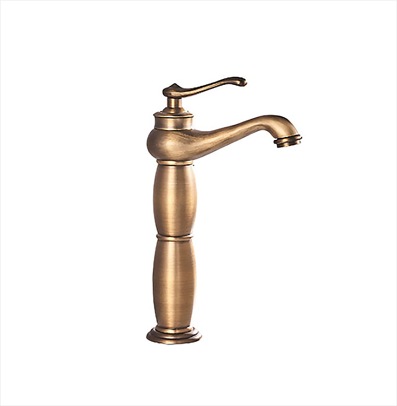 Low-arc Country Vessel Faucet Single Handle Brass Faucet for Bathroom