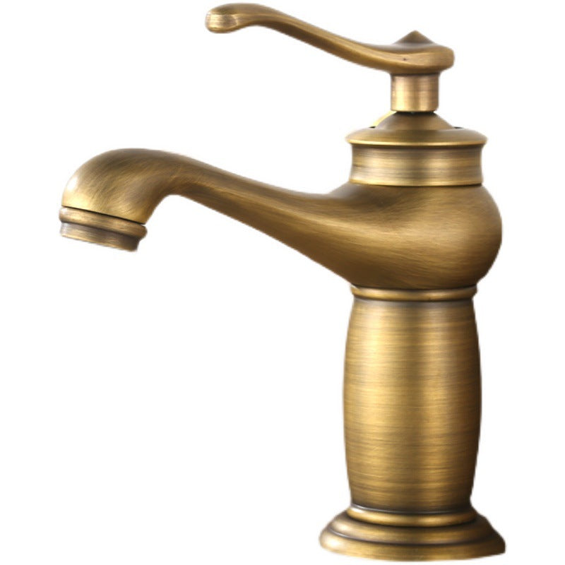 Low-arc Country Vessel Faucet Single Handle Brass Faucet for Bathroom