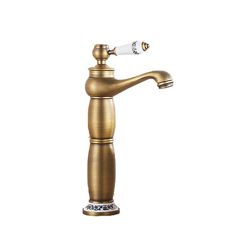 Low-arc Country Vessel Faucet Single Handle Brass Faucet for Bathroom