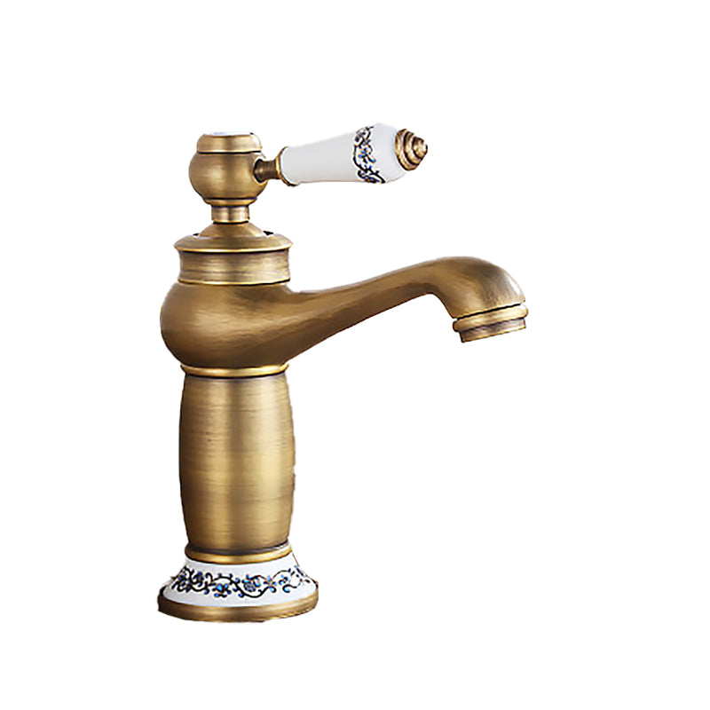 Low-arc Country Vessel Faucet Single Handle Brass Faucet for Bathroom