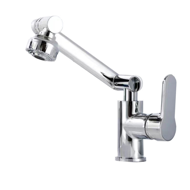 Modern Vessel Sink Faucet Stainless Steel Lever Handles Swivel Spout Vessel Faucet