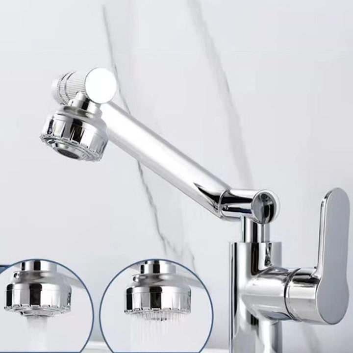 Modern Vessel Sink Faucet Stainless Steel Lever Handles Swivel Spout Vessel Faucet