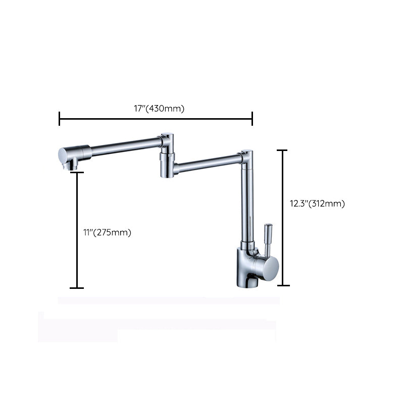 Modern Faucet 1-Handle 1-Hole Brass Single Level Low Profile Pot Filler Kitchen Faucet