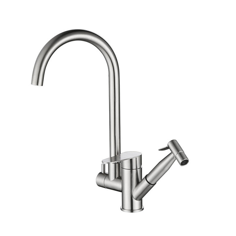 Contemporary Pull Down Kitchen Faucet 2- Handle 2-Function Faucet with Pull Out Sprayer