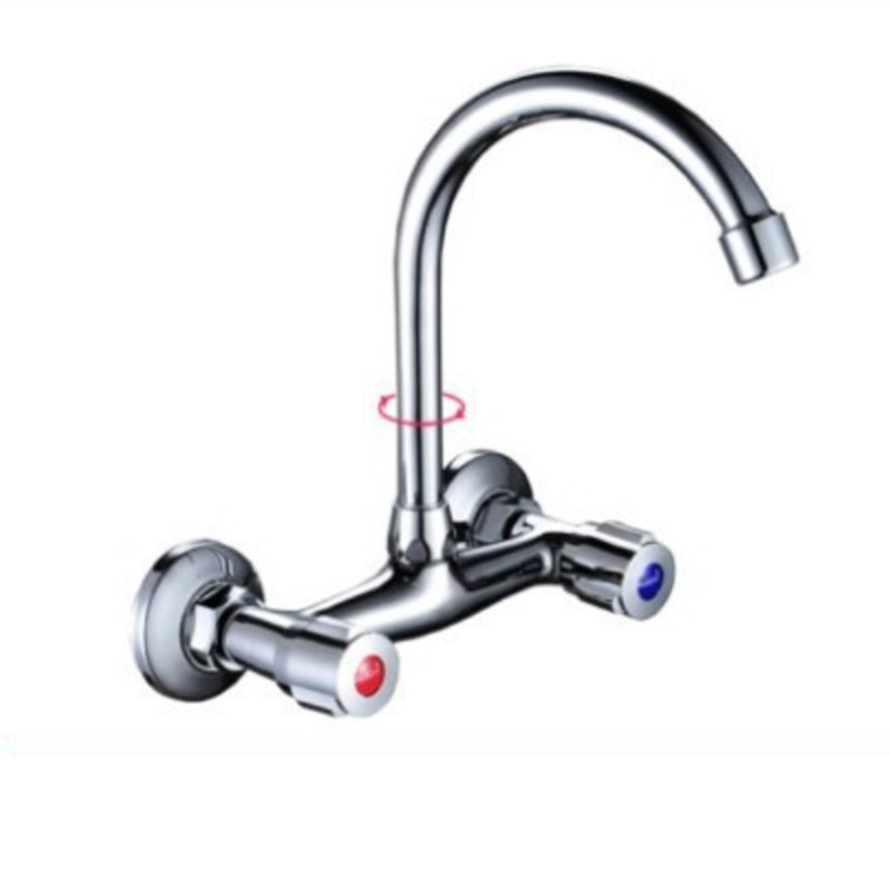 Modern 1-Hold Bar Faucet Double Handle Wall-mounted Lead Free Bar Faucet