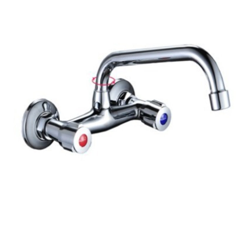 Modern 1-Hold Bar Faucet Double Handle Wall-mounted Lead Free Bar Faucet