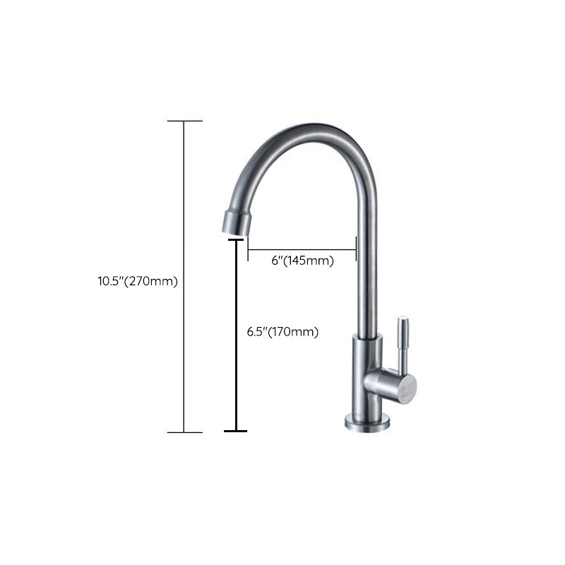 Modern Pull down Single Rotary Switch Kitchen Faucet High Arch Water Filler