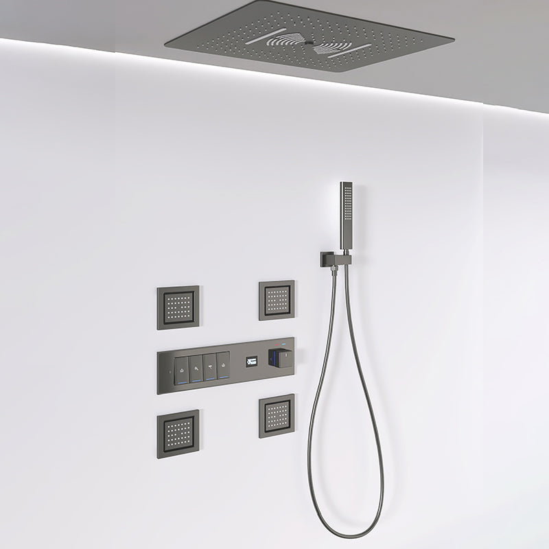 Shower Set All Copper into The Wall Concealed Digital Display Shower Set