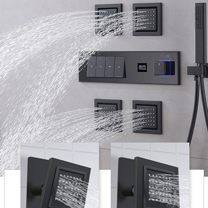 Shower Set All Copper into The Wall Concealed Digital Display Shower Set