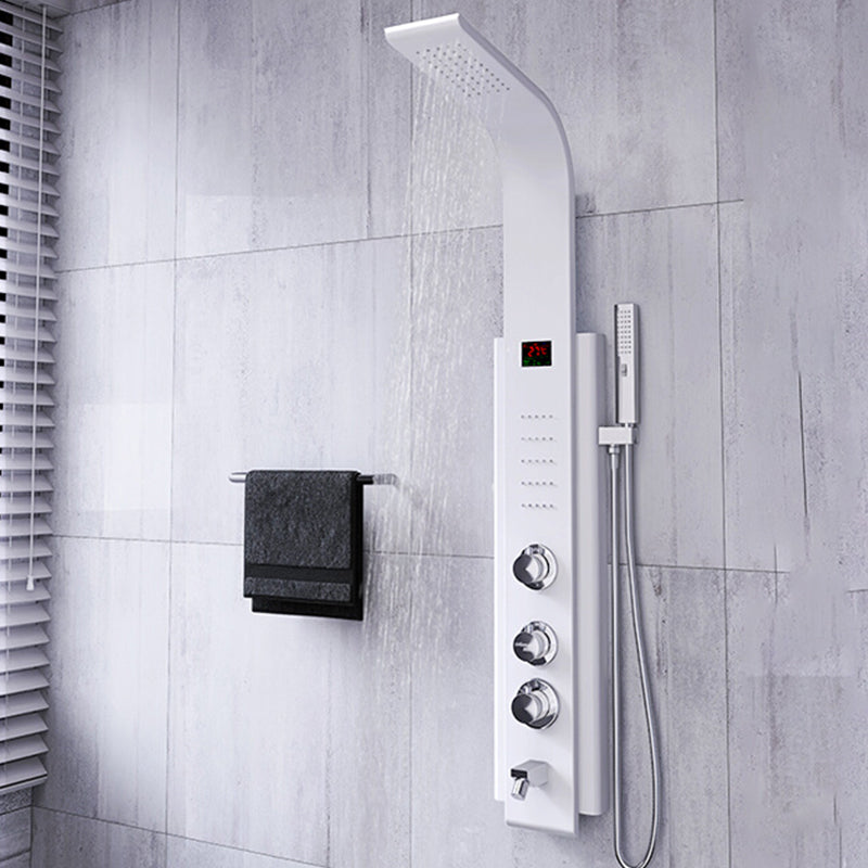 White Shower Screen Set Smart Constant Temperature Bathroom Waterfall Rain Shower Head