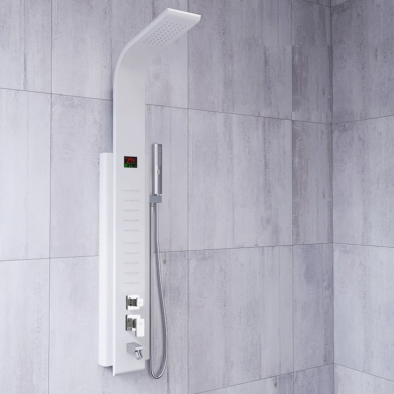 White Shower Screen Set Smart Constant Temperature Bathroom Waterfall Rain Shower Head