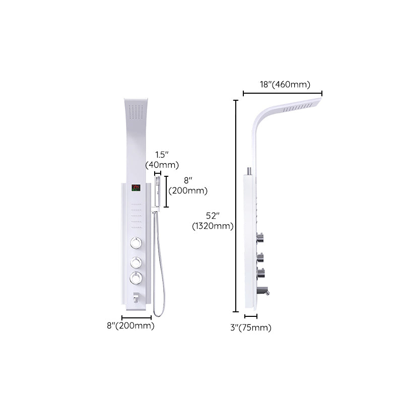 White Shower Screen Set Smart Constant Temperature Bathroom Waterfall Rain Shower Head