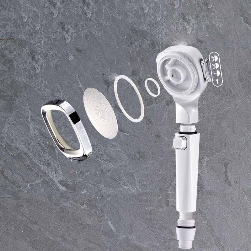 4-Setting Pressurized Shower One-button Water-stop Hand-held Shower Head