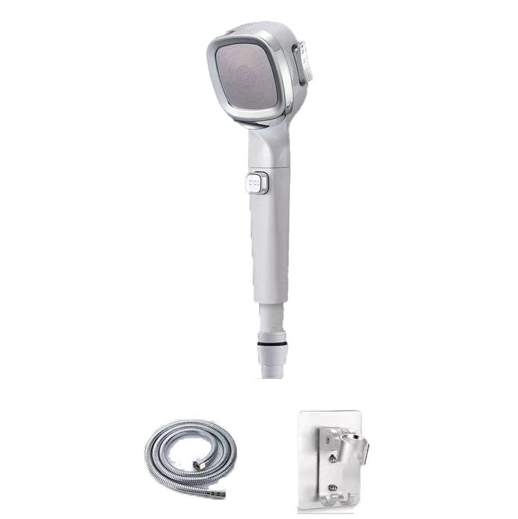 4-Setting Pressurized Shower One-button Water-stop Hand-held Shower Head