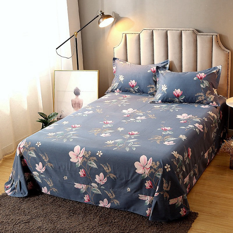 1 Piece Sheet Printing Cotton Non-Pilling Breathable Bed Sheet