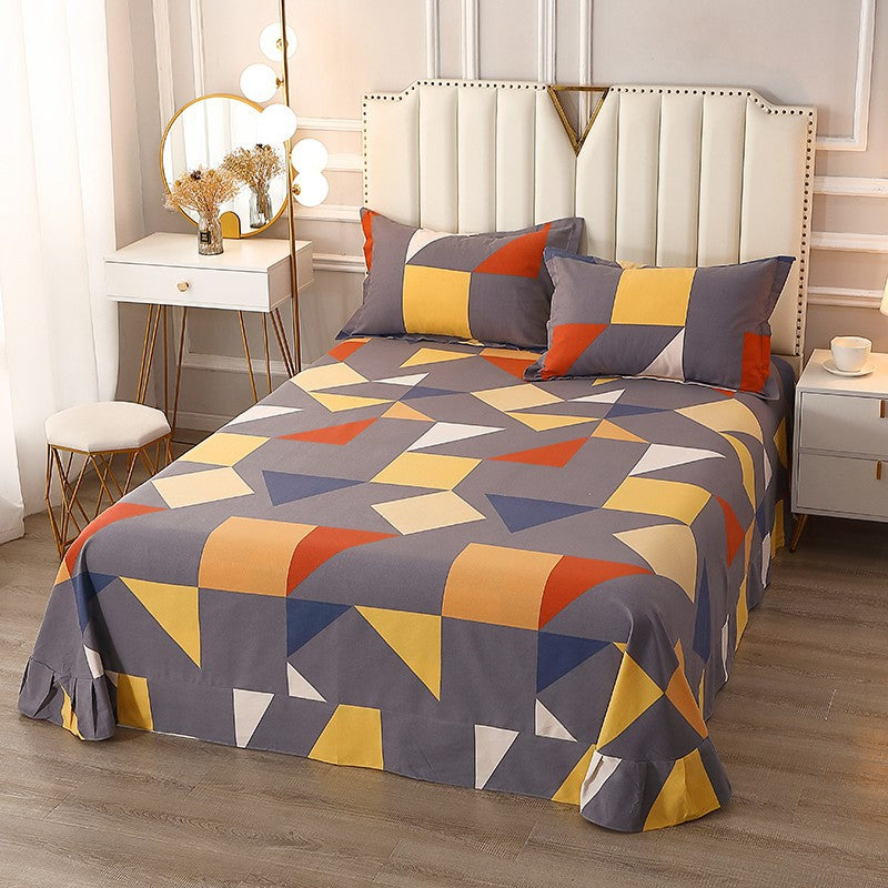 1 Piece Sheet Printing Cotton Non-Pilling Breathable Bed Sheet