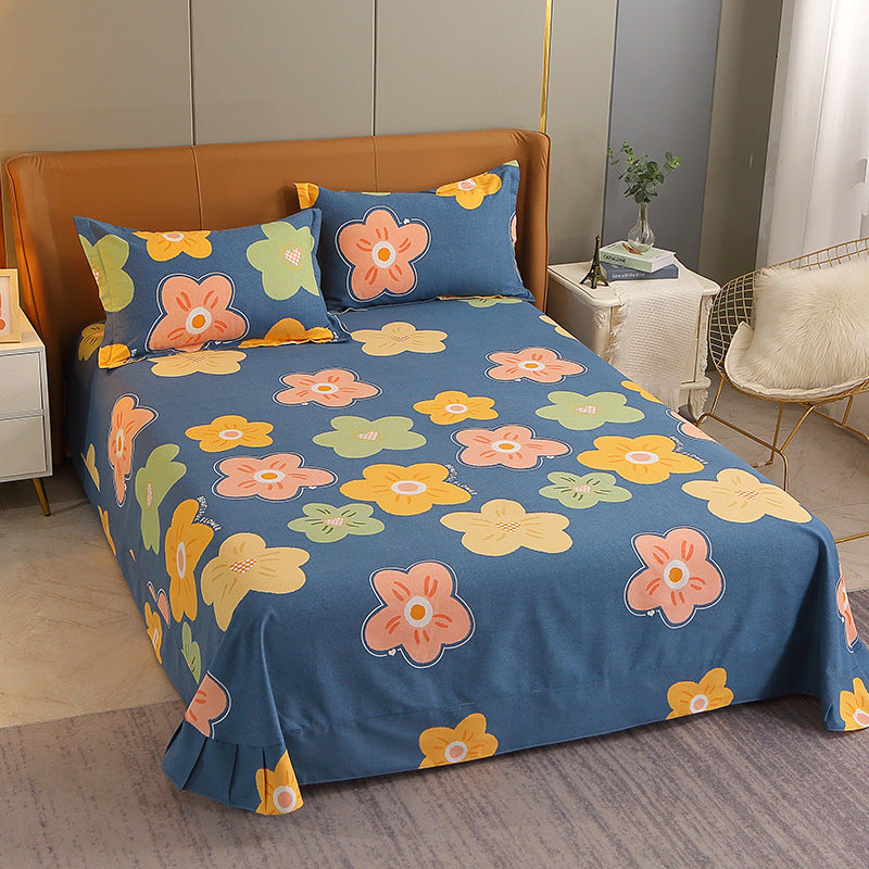 1 Piece Sheet Printing Cotton Non-Pilling Breathable Bed Sheet