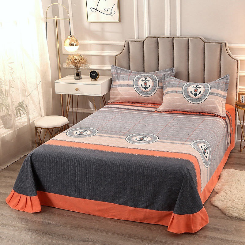 1 Piece Sheet Printing Cotton Non-Pilling Breathable Bed Sheet