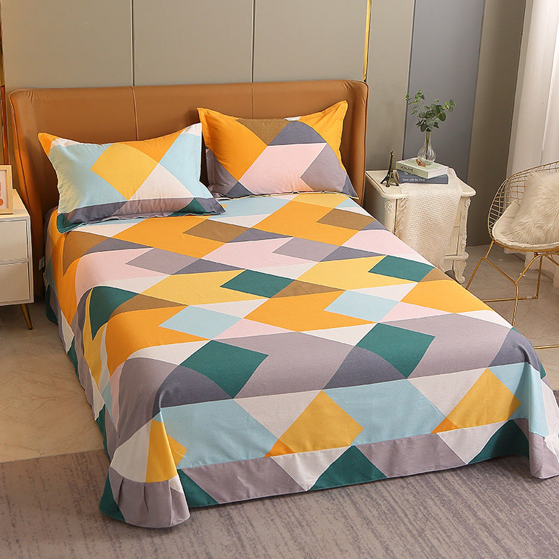 1 Piece Sheet Printing Cotton Non-Pilling Breathable Bed Sheet