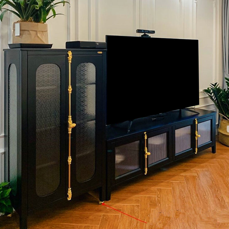 Modern Metal TV Media Stand Enclosed Storage TV Console for Living Room