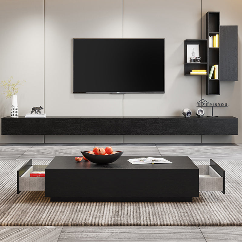 Contemporary TV Media Stand Wooden TV Stand Console for Living Room