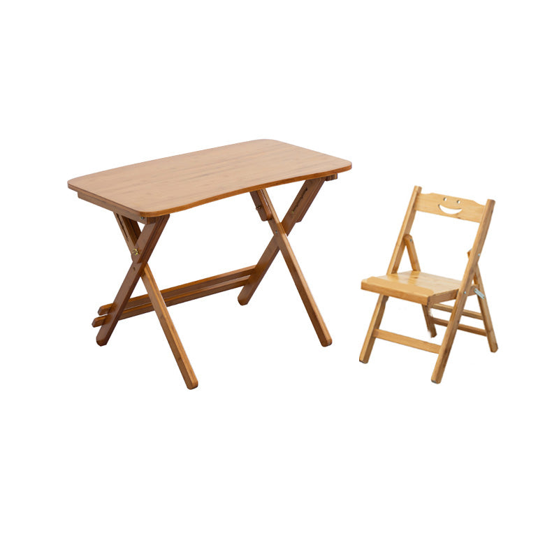 Natural Color Bamboo Writing Desk School Family Children Liftable Folding Study Table