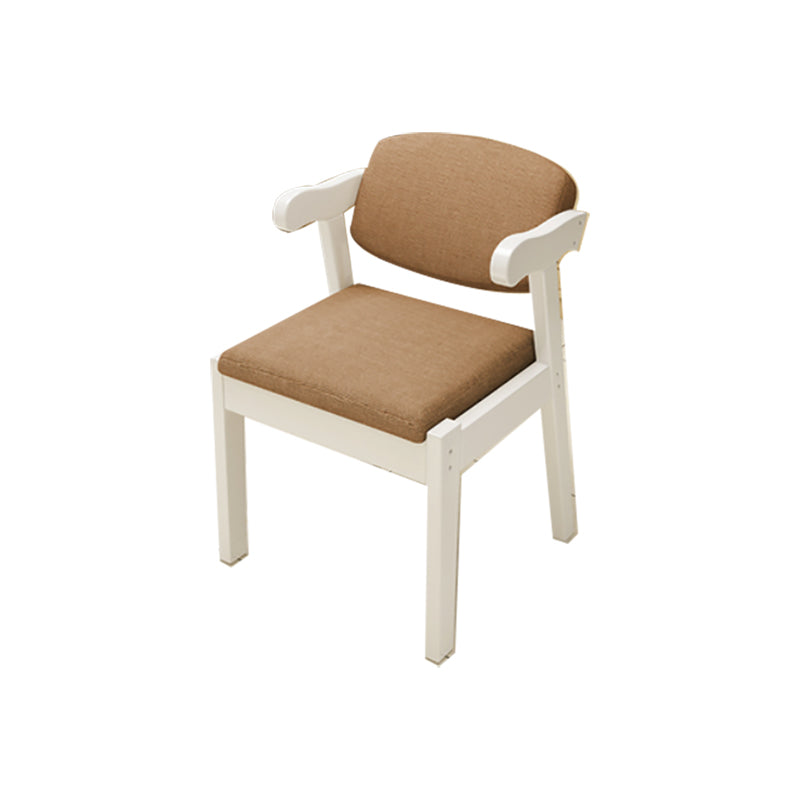 Contemporary Office Chair Solid Wood Arm Chair with Upholstered