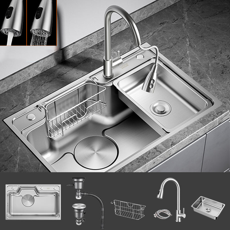 Contemporary Style Kitchen Sink Stainless Steel Drop-In Rustproof Kitchen Sink