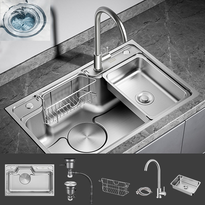 Contemporary Style Kitchen Sink Stainless Steel Drop-In Rustproof Kitchen Sink