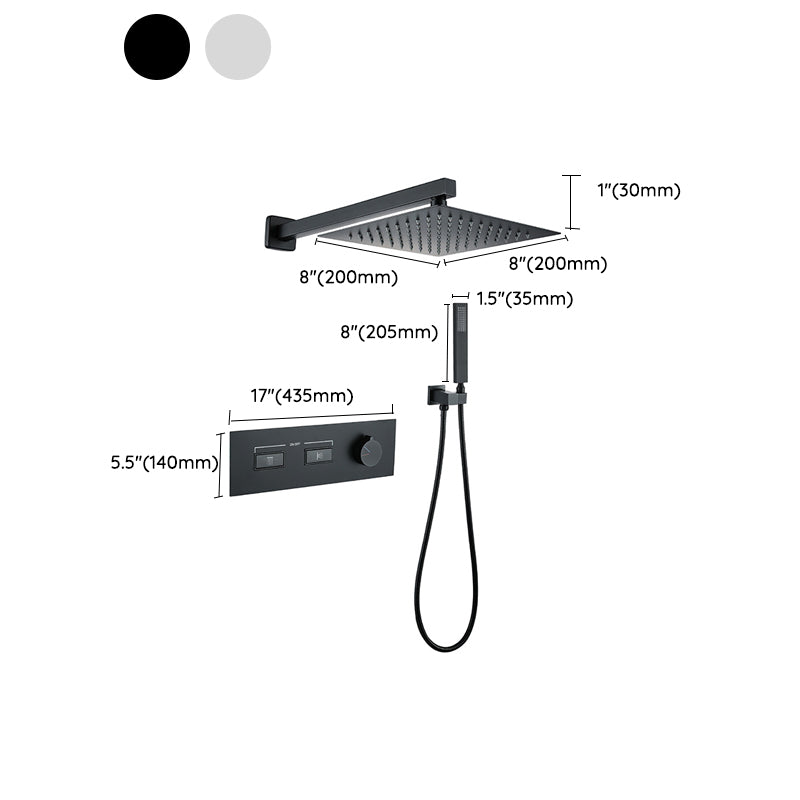 Minimalist Concealed Shower Set Recessed Push Button Wall Diverter