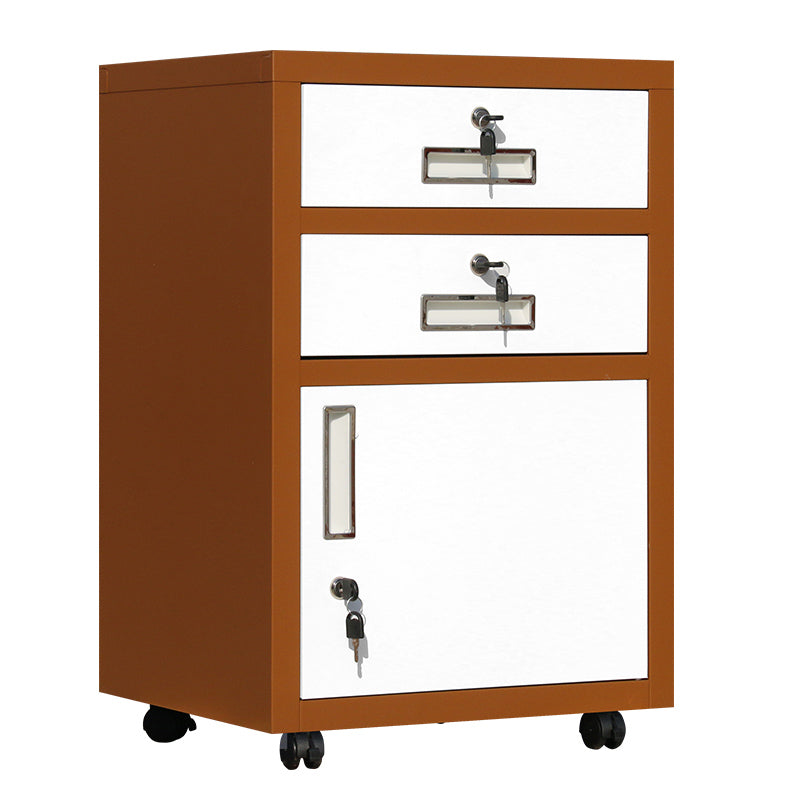 Contemporary File Cabinets Steel Frame Filing Cabinets with Key Lock for Office