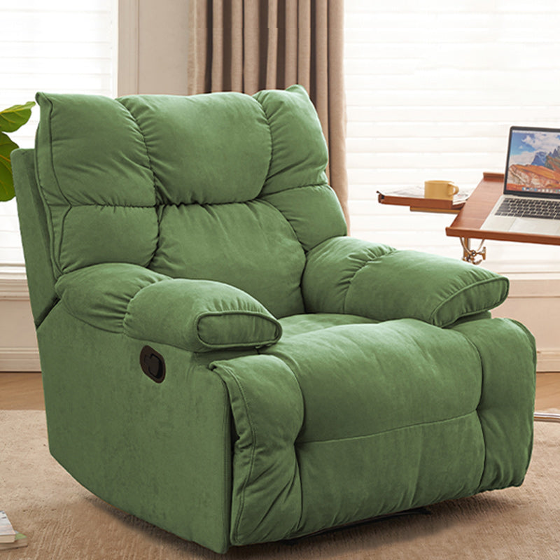 Contemporary Solid Color Standard Recliner Microsuede Recliner Chair