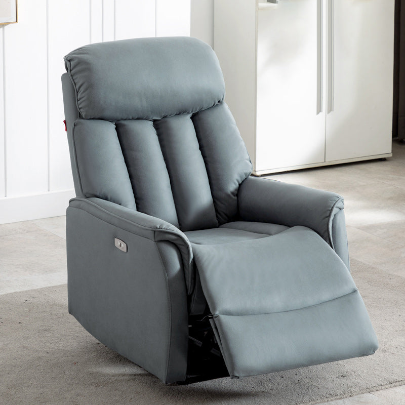 Faux Leather Adjustable Swivel Glider Recliner Chair 31.5" W Recliner with USB Charge Port