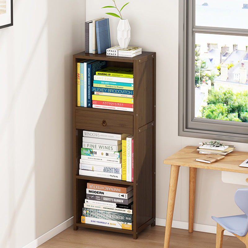 Modern Wooden Accent Chest Living Room Chest with Shelves in Dark Brone