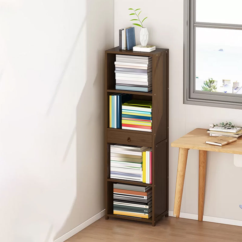 Modern Wooden Accent Chest Living Room Chest with Shelves in Dark Brone