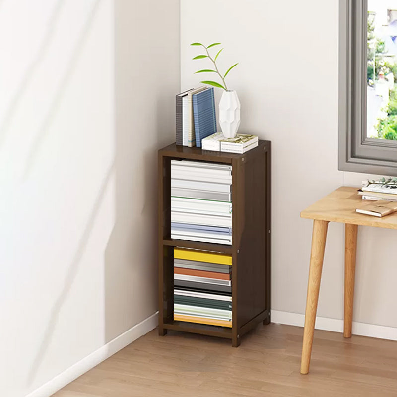 Modern Wooden Accent Chest Living Room Chest with Shelves in Dark Brone