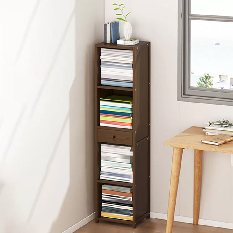 Modern Wooden Accent Chest Living Room Chest with Shelves in Dark Brone